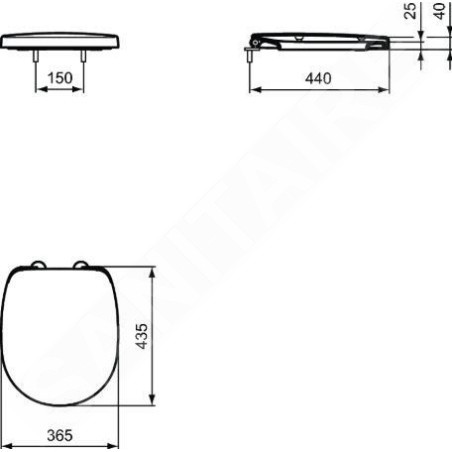 Ideal Standard Connect Freedom - Siège de toilettes avec pentures renforcées, blanc E824401