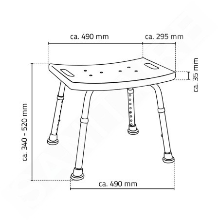 Sapho Accessoire Ridder - Chaise à hauteur réglable, blanche A00601101