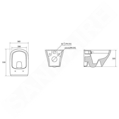 Ravak Classic - WC suspendu, RimOff, blanc X01671
