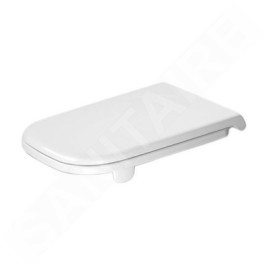 Duravit D-Code - Abattant WC avec axe de charnières traversant et cales de stabilité latérales, blanc alpin 0060410000