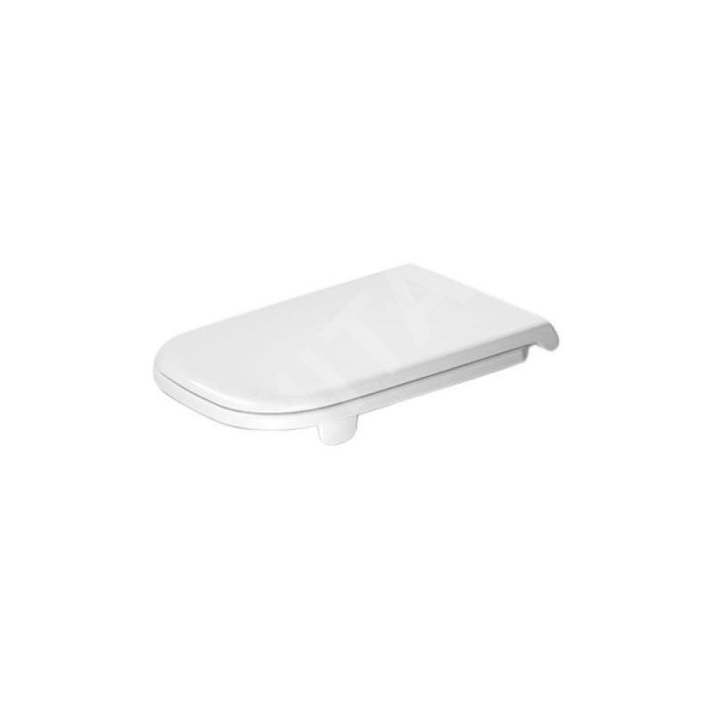 Duravit D-Code - Abattant WC avec axe de charnières traversant et cales de stabilité latérales, blanc alpin 0060410000