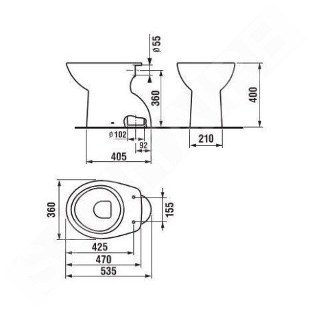Jika Zeta Plus - WC à poser, évacuation verticale, Dual Flush, blanc H8227470000001