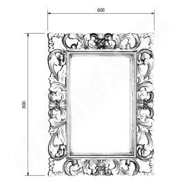 Sapho Miroirs - Miroir dans un cadre, 600 x 800 mm, argent IN115