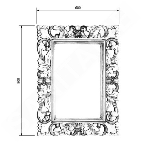 Sapho Miroirs - Miroir dans un cadre, 600 x 800 mm, argent IN115
