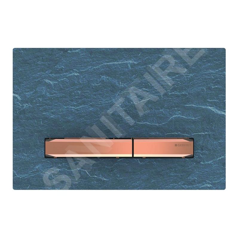 Geberit Sigma50 - Plaque de déclenchement 2 touches, ardoise Mustang/or rouge 115.670.JM.2