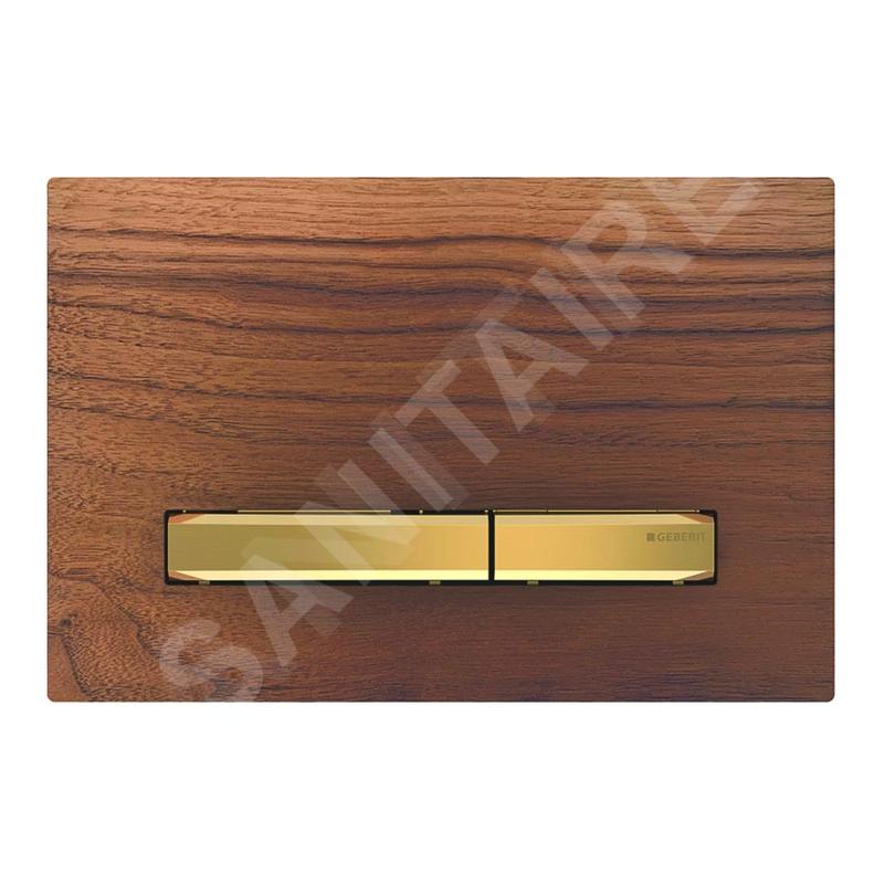 Geberit Sigma50 - Plaque de déclenchement 2 touches, noyer américain / laiton 115.672.JX.2
