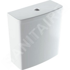 Geberit Selnova Square - Réservoir de chasse d’eau à installer sur cuvette de WC, arrivée de l’eau latérale, blanc 500.267.01.1
