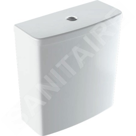 Geberit Selnova Square - Réservoir de chasse d’eau à installer sur cuvette de WC, arrivée de l’eau latérale, blanc 500.267.01.1