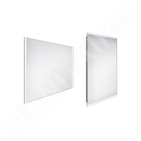 Nimco Miroirs - Miroir avec éclairage LED, 800x700 mm, aluminium ZP 11003