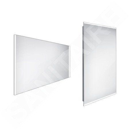 Nimco Miroirs - Miroir avec éclairage LED, 1000x700 mm, aluminium ZP 11004