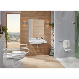 Villeroy & Boch ViCare - WC suspendu pour personne à mobilité réduite, sortie arrière, DirectFlush, blanc alpin 4601R001