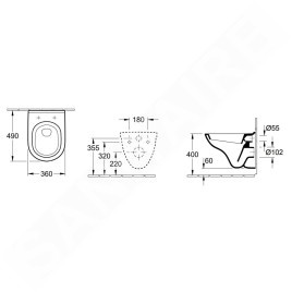 Villeroy & Boch O.novo - WC suspendu Compact, avec abattant SoftClosing, CeramicPlus, blanc alpin 5688H1R1
