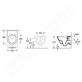 Villeroy & Boch Architectura - WC suspendu Compact, sortie arrière, DirectFlush, AntiBac, CeramicPlus, blanc alpin 4687R0T2
