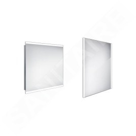 Nimco Miroirs - Miroir avec éclairage LED, 800x700 mm, aluminium ZP 12003