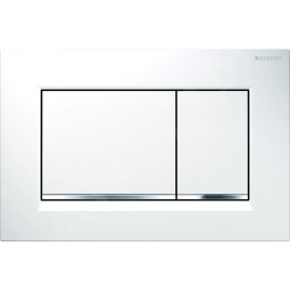 Geberit Duofix - Ensemble bâti-support, cuvette de toilette et siège D-Code, Rimless, SoftClose, plaque Sigma30, blanc/chrome