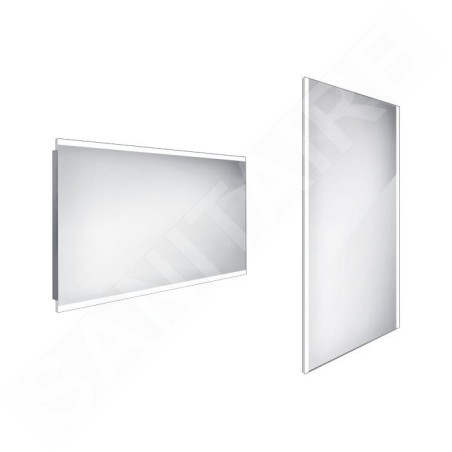 Nimco Miroirs - Miroir avec éclairage LED, 1200x700 mm, aluminium ZP 12006