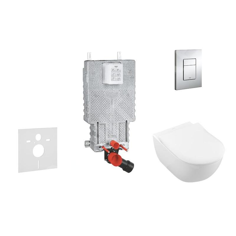 Grohe Uniset - Ensemble bâti-support, cuvette de toilette et siège Subway 2.0, DirectFlush, SoftClose, CeramicPlus et plaque Grohe Uniset - Ensemble bâti-support, cuvette de toilette et siège Subway 2.0, DirectFlush, SoftClose, CeramicPlus et plaque