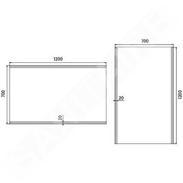 Nimco Miroirs - Miroir avec éclairage LED, 1200x700 mm, aluminium ZP 12006