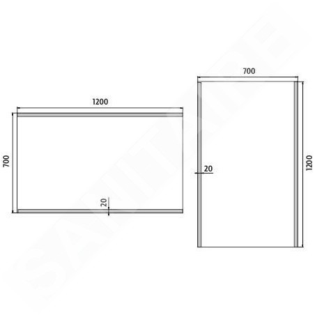 Nimco Miroirs - Miroir avec éclairage LED, 1200x700 mm, aluminium ZP 12006