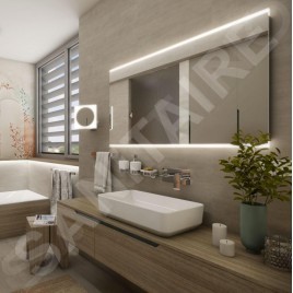 Nimco Miroirs - Miroir avec éclairage LED, 1200x700 mm, aluminium ZP 12006