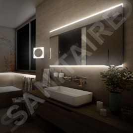 Nimco Miroirs - Miroir avec éclairage LED, 1200x700 mm, aluminium ZP 12006