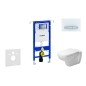 Geberit Duofix - Ensemble bâti-support, cuvette de toilette et siège D-Code, Rimless, SoftClose, plaque Sigma50, blanc alpin