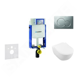 Geberit Kombifix - Ensemble bâti-support, cuvette de toilette et siège Subway 2.0, DirectFlush, SoftClose, CeramicPlus et