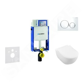 Geberit Kombifix - Ensemble bâti-support, cuvette de toilette et siège Subway 2.0, DirectFlush, SoftClose, CeramicPlus et