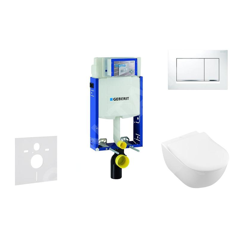 Geberit Kombifix - Ensemble bâti-support, cuvette de toilette et siège Subway 2.0, DirectFlush, SoftClose, CeramicPlus et Geberit Kombifix - Ensemble bâti-support, cuvette de toilette et siège Subway 2.0, DirectFlush, SoftClose, CeramicPlus et