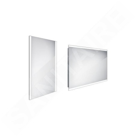 Nimco Miroirs - Miroir de salle de bains LED 400 x 600 mm, carré, aluminium ZP 11000