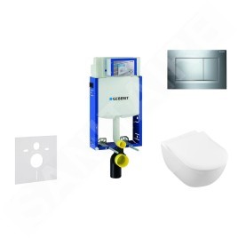 Geberit Kombifix - Ensemble bâti-support, cuvette de toilette et siège Subway 2.0, DirectFlush, SoftClose, CeramicPlus et