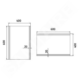 Nimco Miroirs - Miroir de salle de bains LED 400 x 600 mm, carré, aluminium ZP 11000