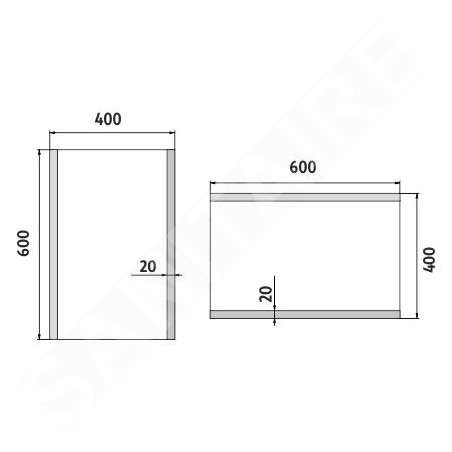 Nimco Miroirs - Miroir de salle de bains LED 400 x 600 mm, carré, aluminium ZP 11000