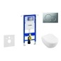 Geberit Duofix - Ensemble bâti-support, cuvette de toilette et siège Subway 2.0, DirectFlush, SoftClose, CeramicPlus et plaque