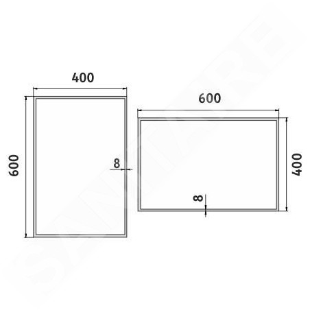 Nimco Miroirs - Miroir avec éclairage LED, 400x600 mm, aluminium ZP 13000