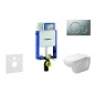 Geberit Kombifix - Ensemble bâti-support, cuvette de toilette et siège D-Code, Rimless, SoftClose, plaque Sigma01, chrome mat