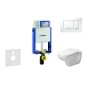 Geberit Kombifix - Ensemble bâti-support, cuvette de toilette et siège D-Code, Rimless, SoftClose, plaque Sigma30, blanc/chrome Geberit Kombifix - Ensemble bâti-support, cuvette de toilette et siège D-Code, Rimless, SoftClose, plaque Sigma30, blanc/chrome