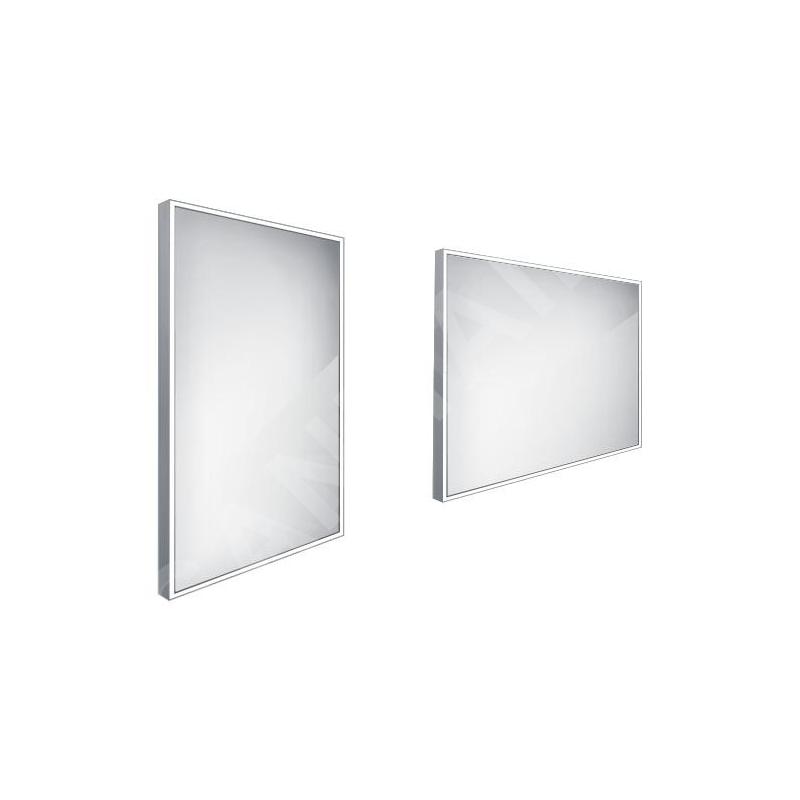 Nimco Miroirs - Miroir avec éclairage LED, 500x700 mm, aluminium ZP 13001