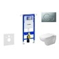 Geberit Duofix - Ensemble bâti-support, cuvette de toilette et siège D-Code, Rimless, SoftClose, plaque Sigma01, chrome mat