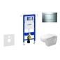 Geberit Duofix - Ensemble bâti-support, cuvette de toilette et siège D-Code, Rimless, SoftClose, plaque Sigma30, chrome