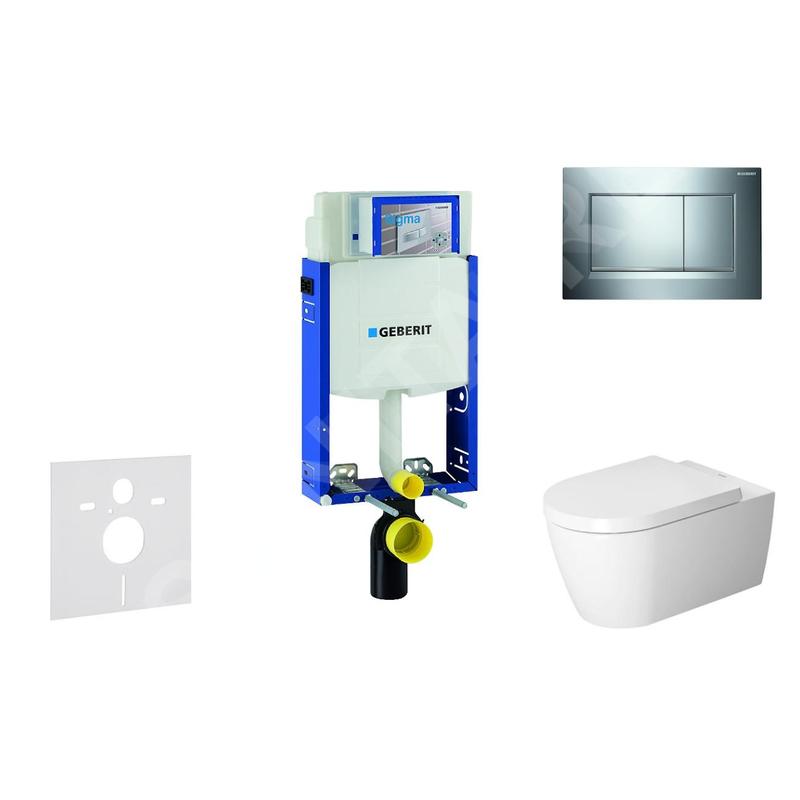 Geberit Kombifix - Ensemble bâti-support, cuvette de toilette et siège ME by Starck, Rimless, SoftClose, plaque Sigma30, chrome Geberit Kombifix - Ensemble bâti-support, cuvette de toilette et siège ME by Starck, Rimless, SoftClose, plaque Sigma30, chrome