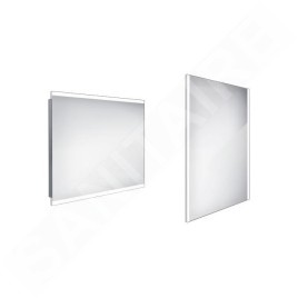 Nimco Miroirs - Miroir avec éclairage LED, 900x700 mm, aluminium ZP 12019