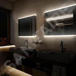 Nimco Miroirs - Miroir avec éclairage LED, 900x700 mm, aluminium ZP 12019