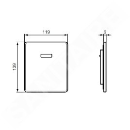 Ideal Standard Septa Pro - Plaque de déclenchement électronique U1, chrome P0114AA