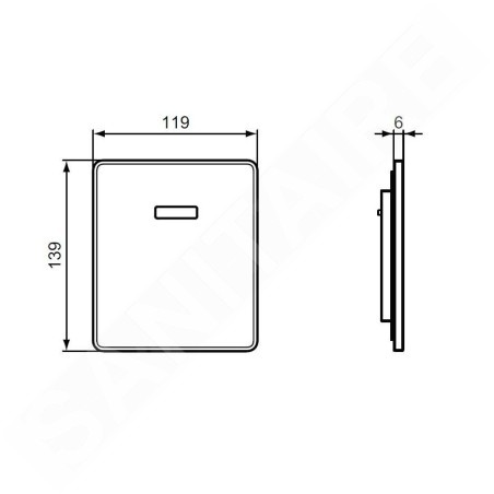 Ideal Standard Septa Pro - Plaque de déclenchement électronique U1, chrome P0114AA