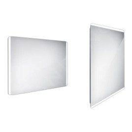Nimco Miroirs - Miroir avec éclairage LED, 1000x700 mm, aluminium ZP 17004