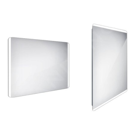 Nimco Miroirs - Miroir avec éclairage LED, 1000x700 mm, aluminium ZP 17004
