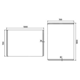 Nimco Miroirs - Miroir avec éclairage LED, 1000x700 mm, aluminium ZP 17004