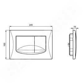 Ideal Standard Solea - Plaque de déclenchement de chasse d’eau Solea M2, chrome R0109AA
