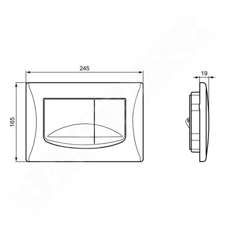 Ideal Standard Solea - Plaque de déclenchement de chasse d’eau Solea M2, chrome R0109AA